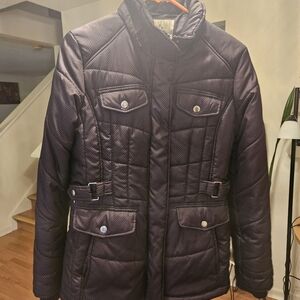 Women Quilted Jacket - Dark Brown. M